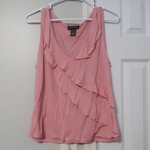 NY&COMPANY womens ruffle pink top